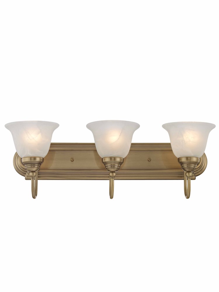 3 Light Antique Brass Bath Light