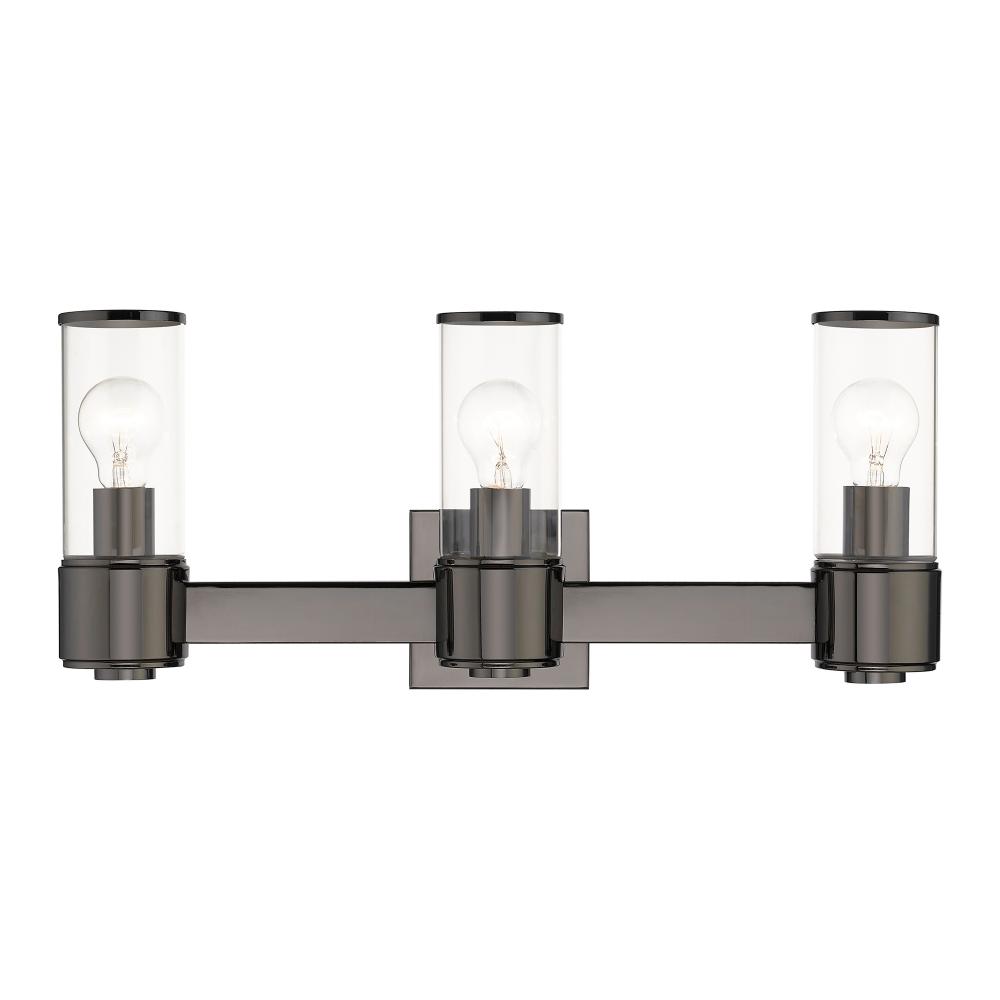 3 Light Black Chrome Vanity Sconce