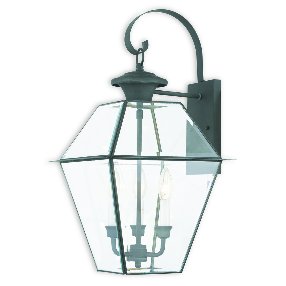 3 Light Charcoal Outdoor Wall Lantern