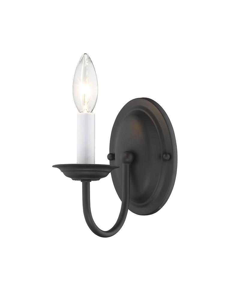 1 Light Black Wall Sconce