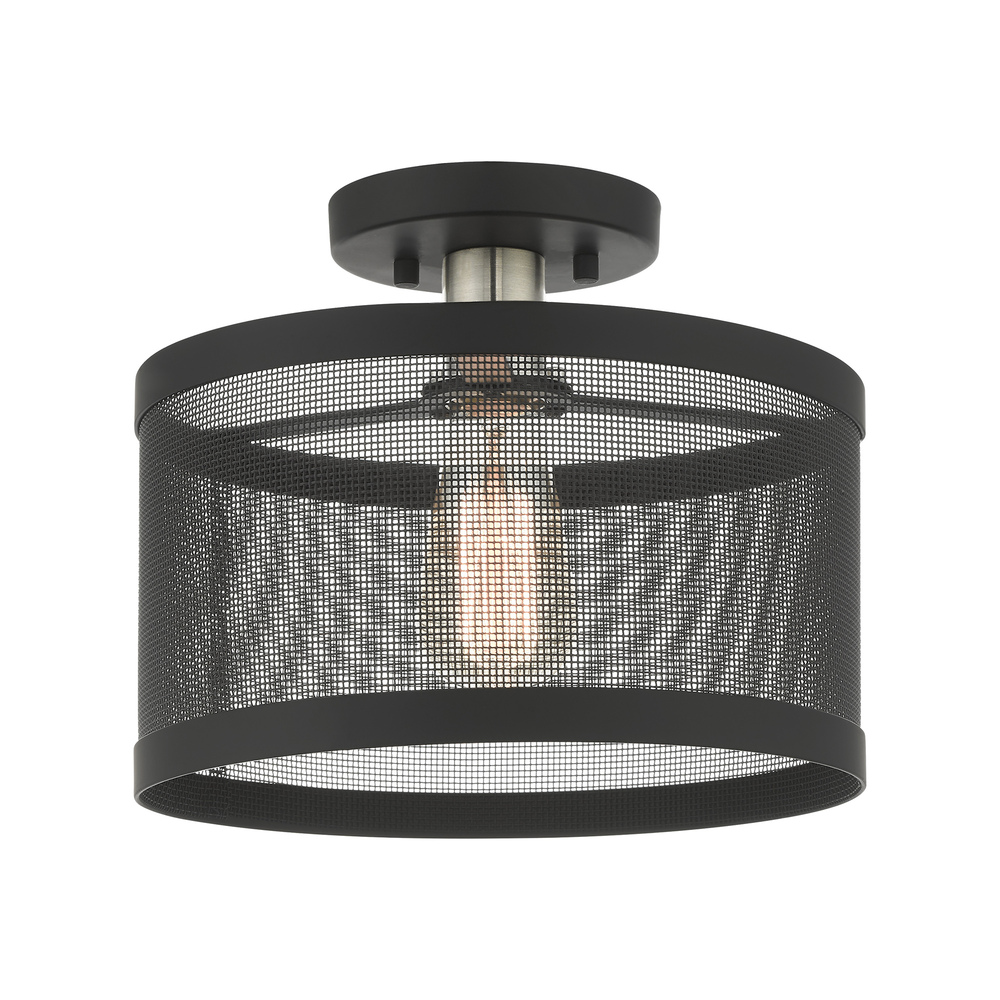 1 Lt Black Semi Flush Mount