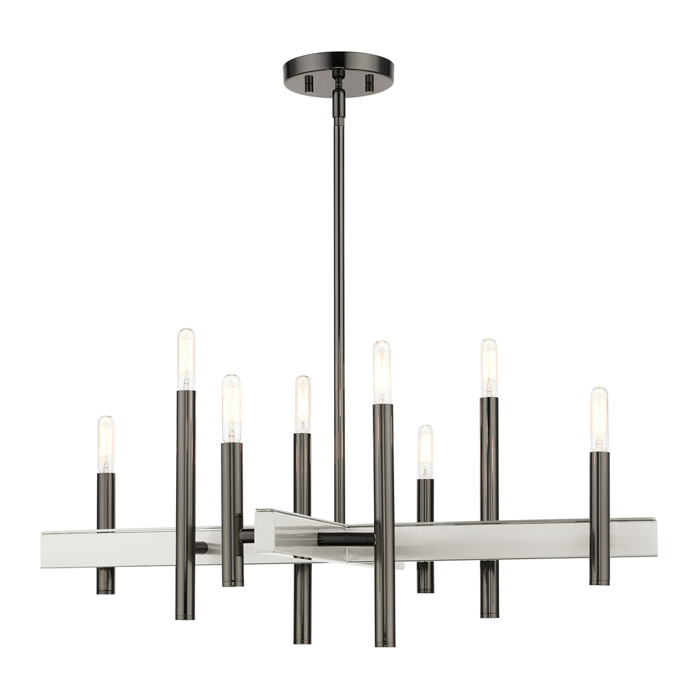 8 Lt Black Chrome  Chandelier