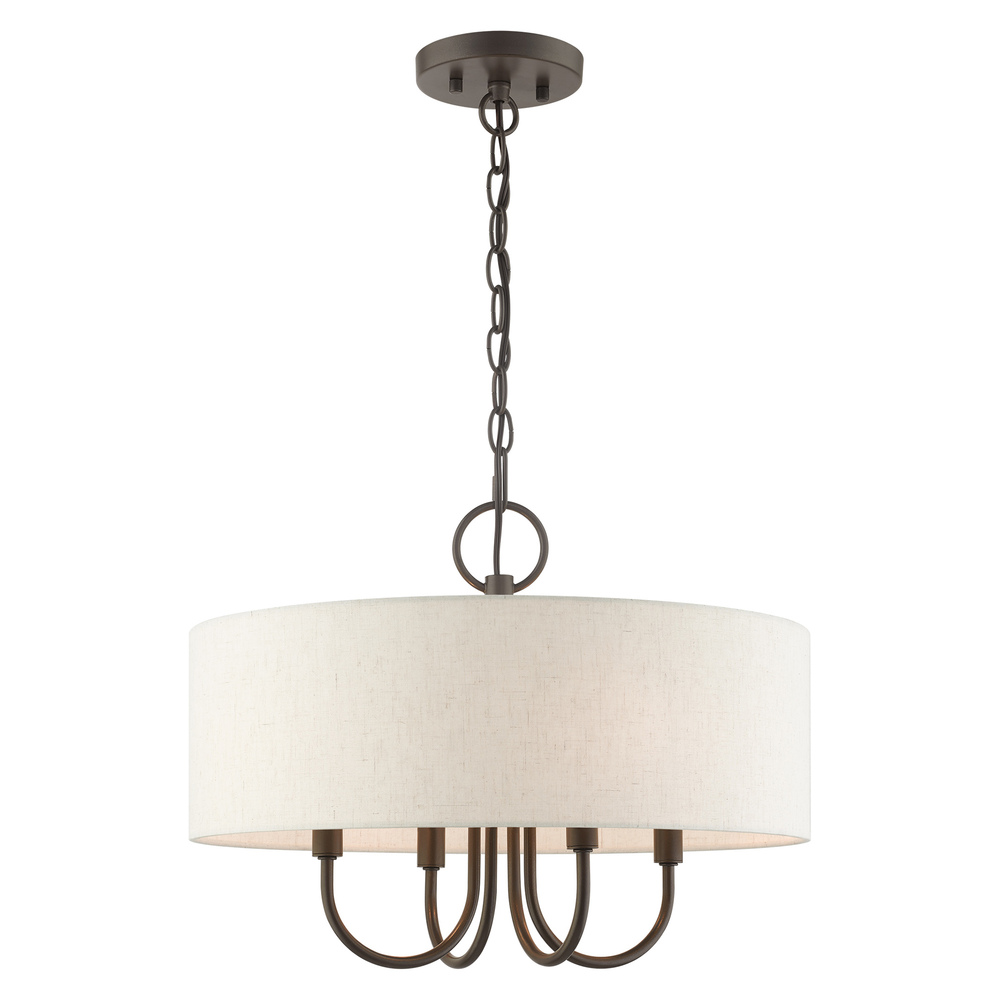 4 Lt English Bronze  Pendant Chandelier