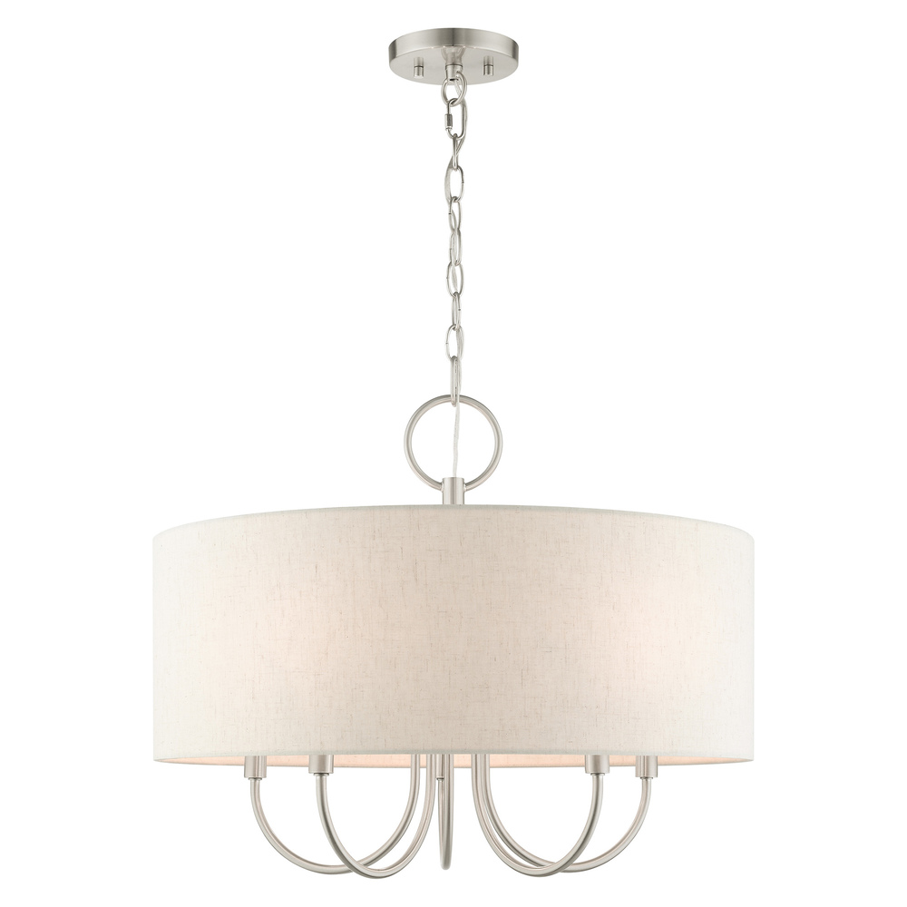 5 Lt Brushed Nickel Pendant Chandelier