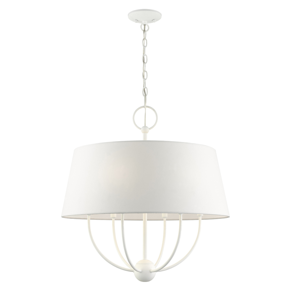 6 Lt White Pendant Chandelier