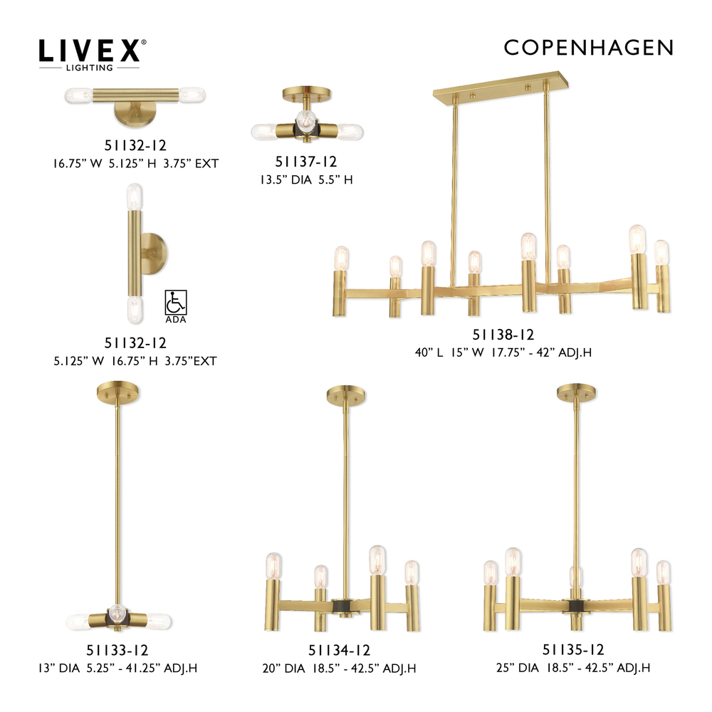 3 Lt Satin Brass Mini Chandelier