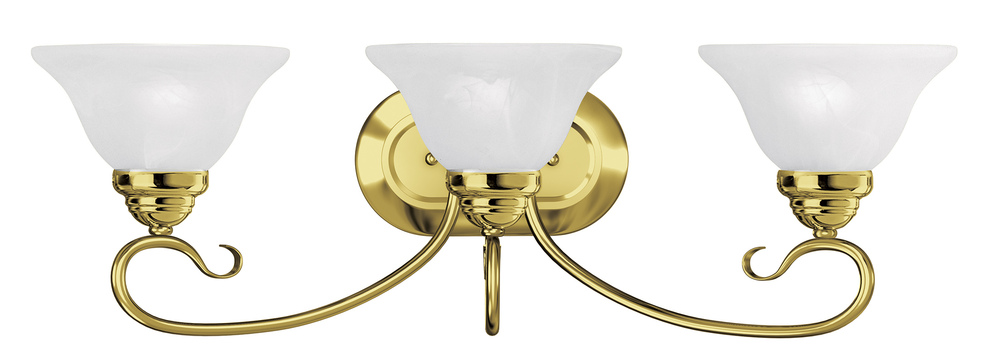 3 Light Polished Brass Bath Light