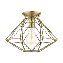 Livex Lighting 46248-01 - 1 Lt Antique Brass Flush Mount