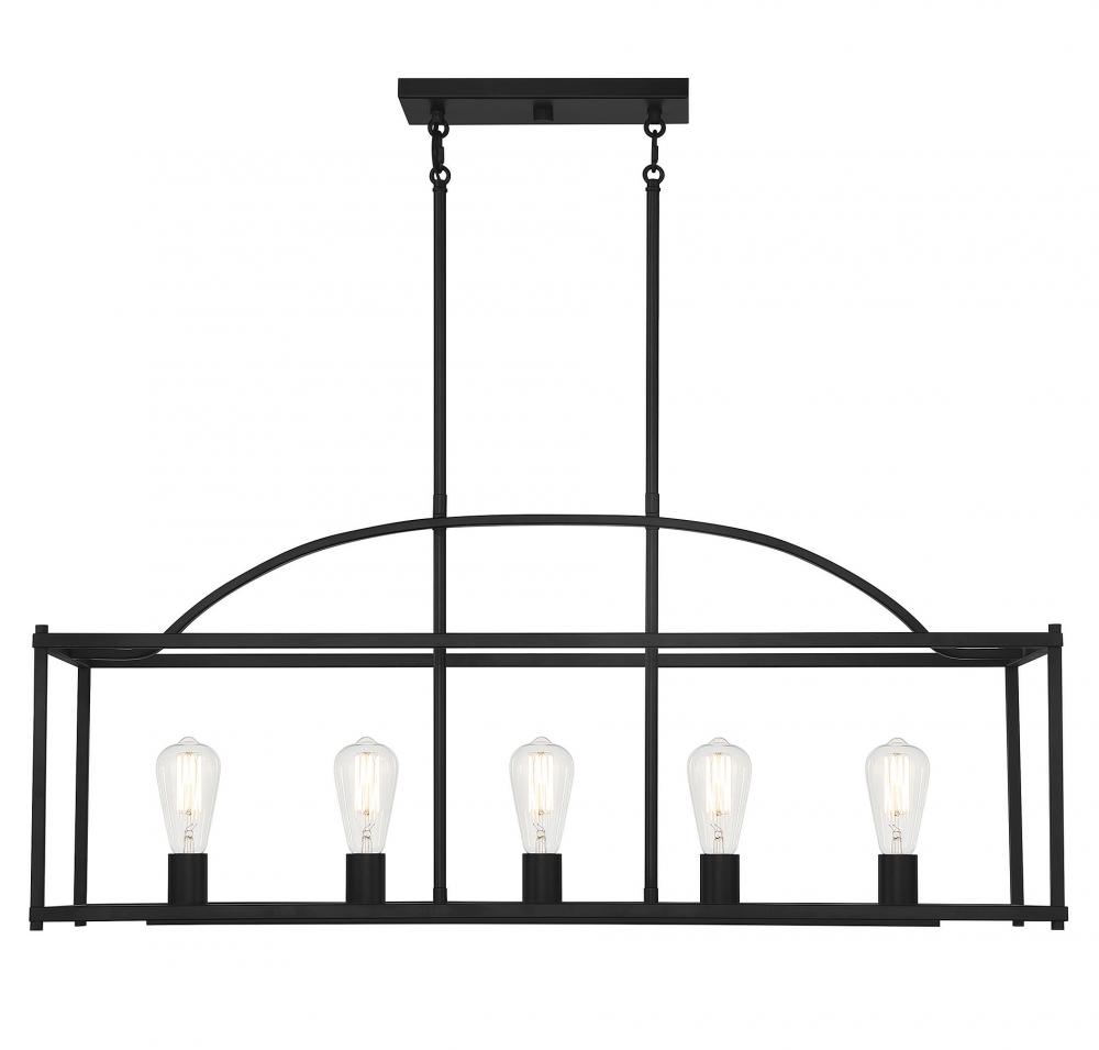 Palladian 5-Light Linear Chandelier in 
Matte Black