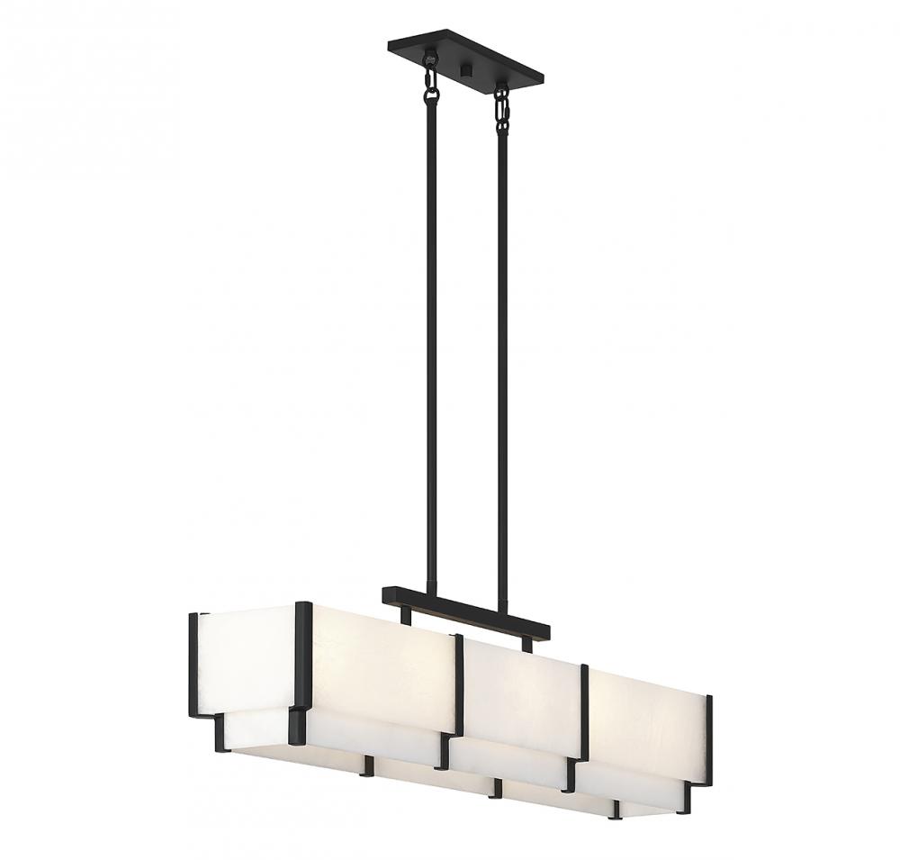 Orleans 5-Light Linear Chandelier in Black Cashmere