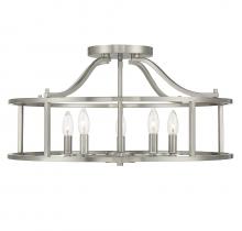 Savoy House 6-1679-5-SN - Stockton 5-Light Ceiling Light in Satin Nickel