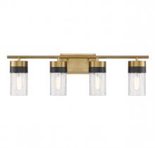 Savoy House 8-3600-4-322 - Brickell 4-Light Bathroom Vanity Light in Warm Brass and Black