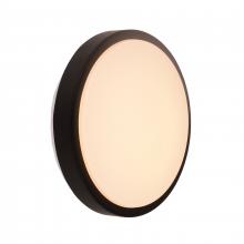 Worldwide Lighting Corp W23560MB10 - Aperture 12-Watt Matte Black Finish Integrated LEd Circle Wall Sconce / Ceiling Light 10 in. Dia x 3