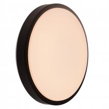 Worldwide Lighting Corp W23562MB16 - Aperture 24-Watt Matte Black Finish Integrated LEd Circle Wall Sconce / Ceiling Light 16 in. Dia x 3