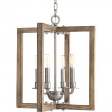 Progress P4760-141 - Turnbury Collection Four-Light Galvanized Finish Coastal Chandelier Light