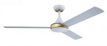 Eglo 235001-5218A - 52" PIERPORT c/fan, White/Sat.Brass