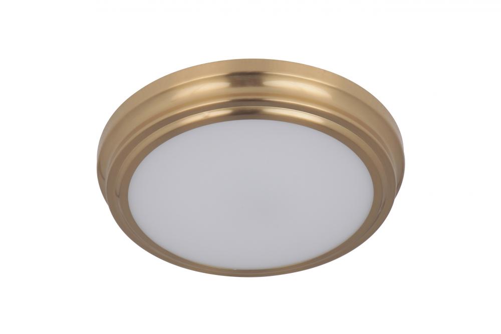 X66 Series 1 Light 9" LED Flushmount in Satin Brass