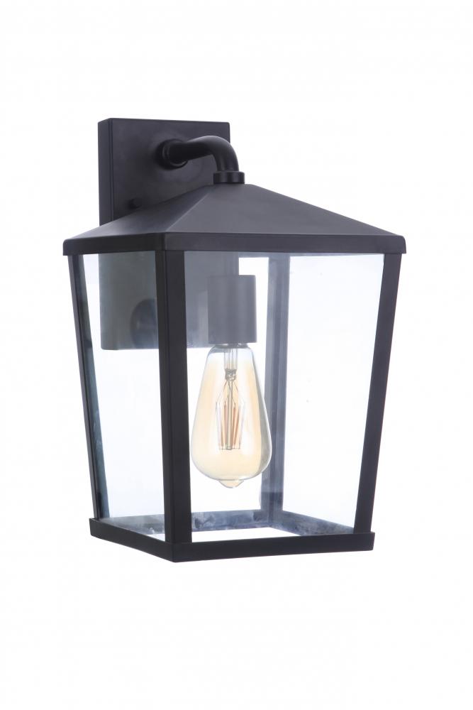 Olsen 1 Light Medium Outdoor Wall Lantern in Midnight