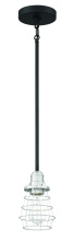 Craftmade 50691-FBBNK - Thatcher 1 Light Mini Pendant in Flat Black/Brushed Polished Nickel