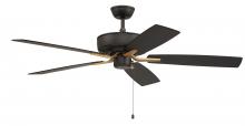 Craftmade P52FBSB5-52BWNFB - 52" Pro Plus in Flat Black/Satin Brass w/ Black Walnut/Flat Black Blades