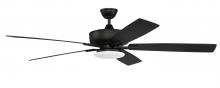 Craftmade S112FB5-60FBGW - Super Pro 112 60" 5-Blade Ceiling Fan in Flat Black w/ Flat Black/Greywood Blades