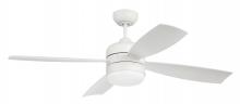 Craftmade SBN52W4 - Sebastion 52" 4-Blade Indoor/Outdoor (Wet) Ceiling Fan in White w/ White Blades
