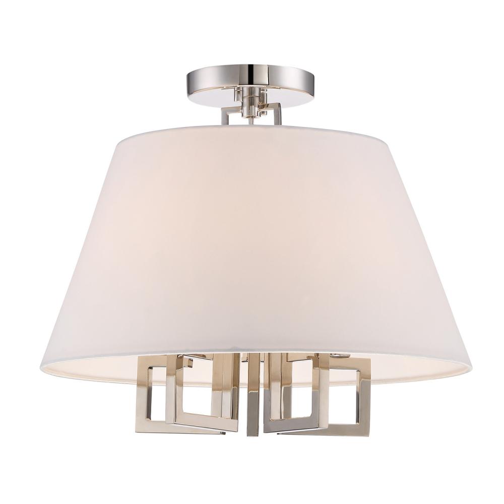 Libby Langdon Westwood 5 Light Polished Nickel Semi Flush Mount