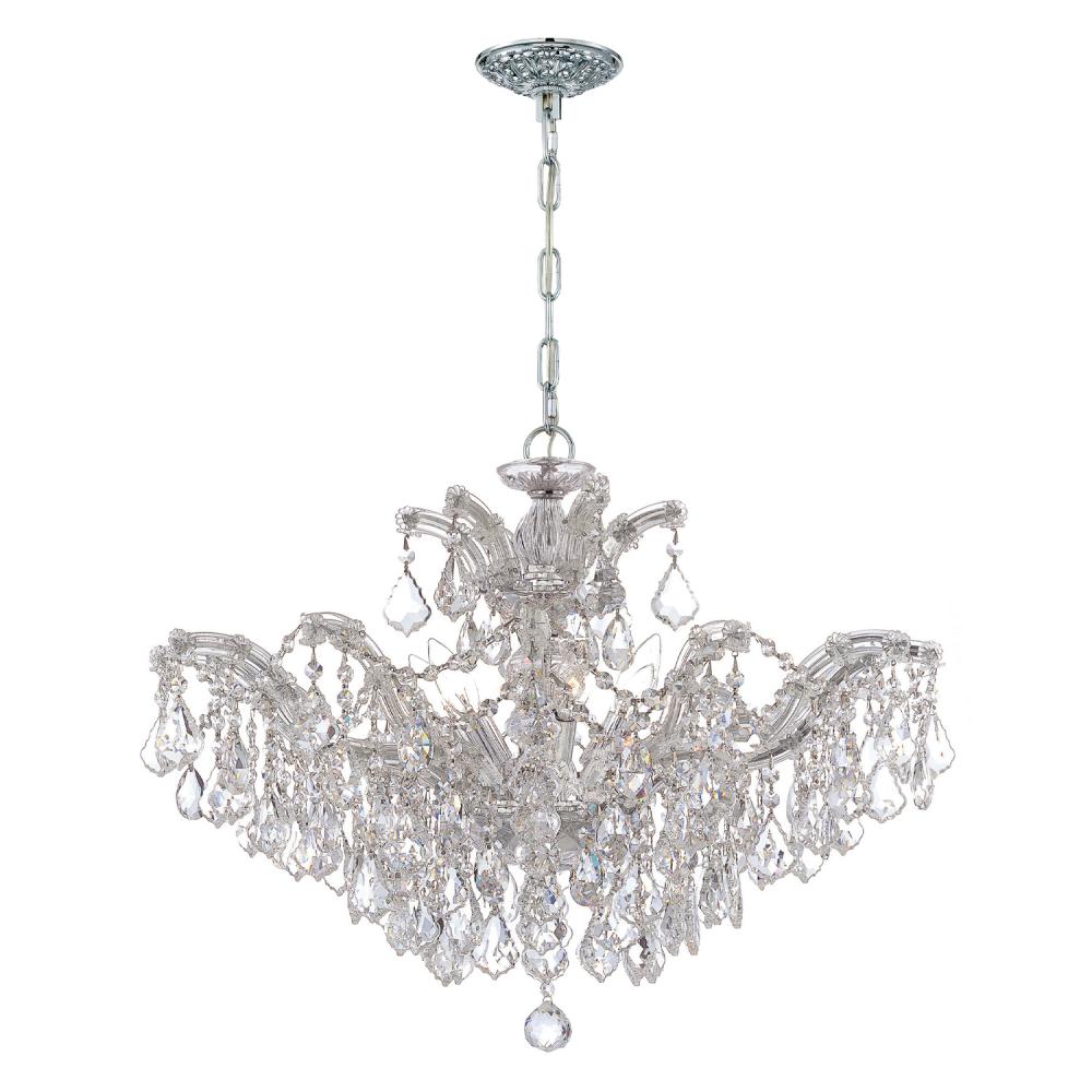 Maria Theresa 6 Light Hand Cut Crystal Polished Chrome Chandelier