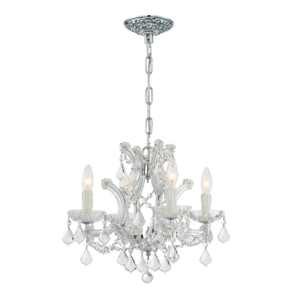 Maria Theresa 4 Light Swarovski Strass Crystal Polished Chrome Mini Chandelier