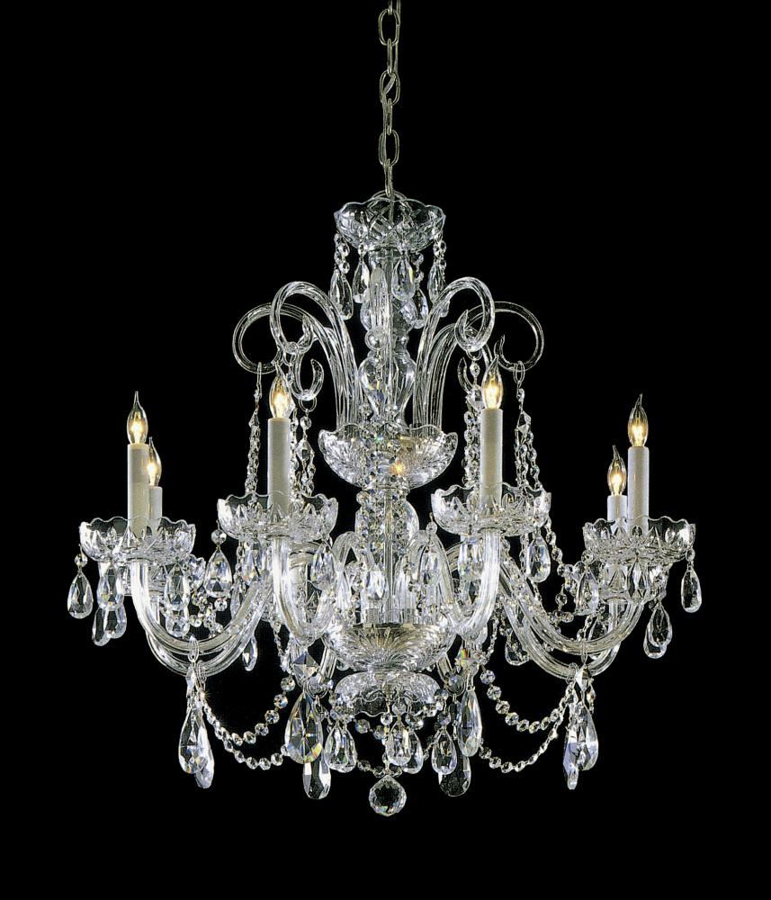 Crystorama 6 Light Spectra Crystal Polished Brass Chandelier