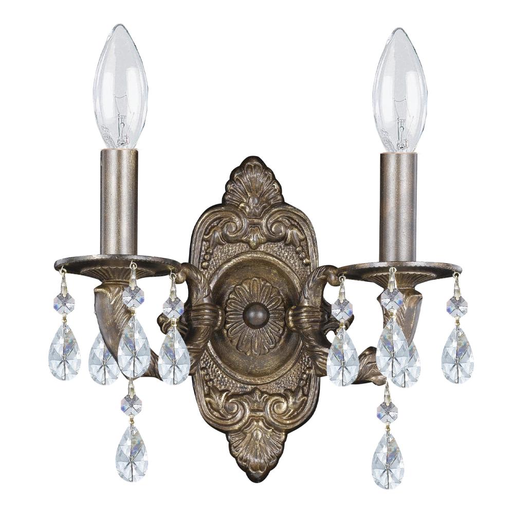 Paris Market 2 Light Spectra Crystal Venetian Bronze Sconce