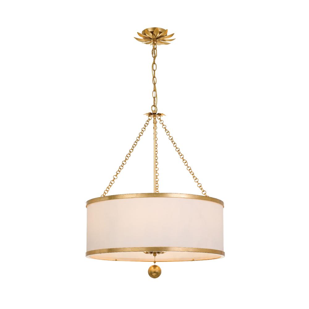 Broche 6 Light Antique Gold Chandelier