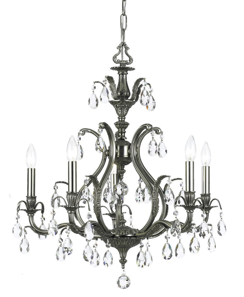 Dawson 5 Light Spectra Crystal Pewter Chandelier