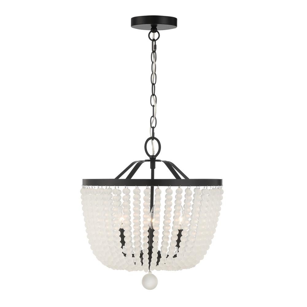 Rylee 4 Light Matte Black Frosted Beads Chandelier