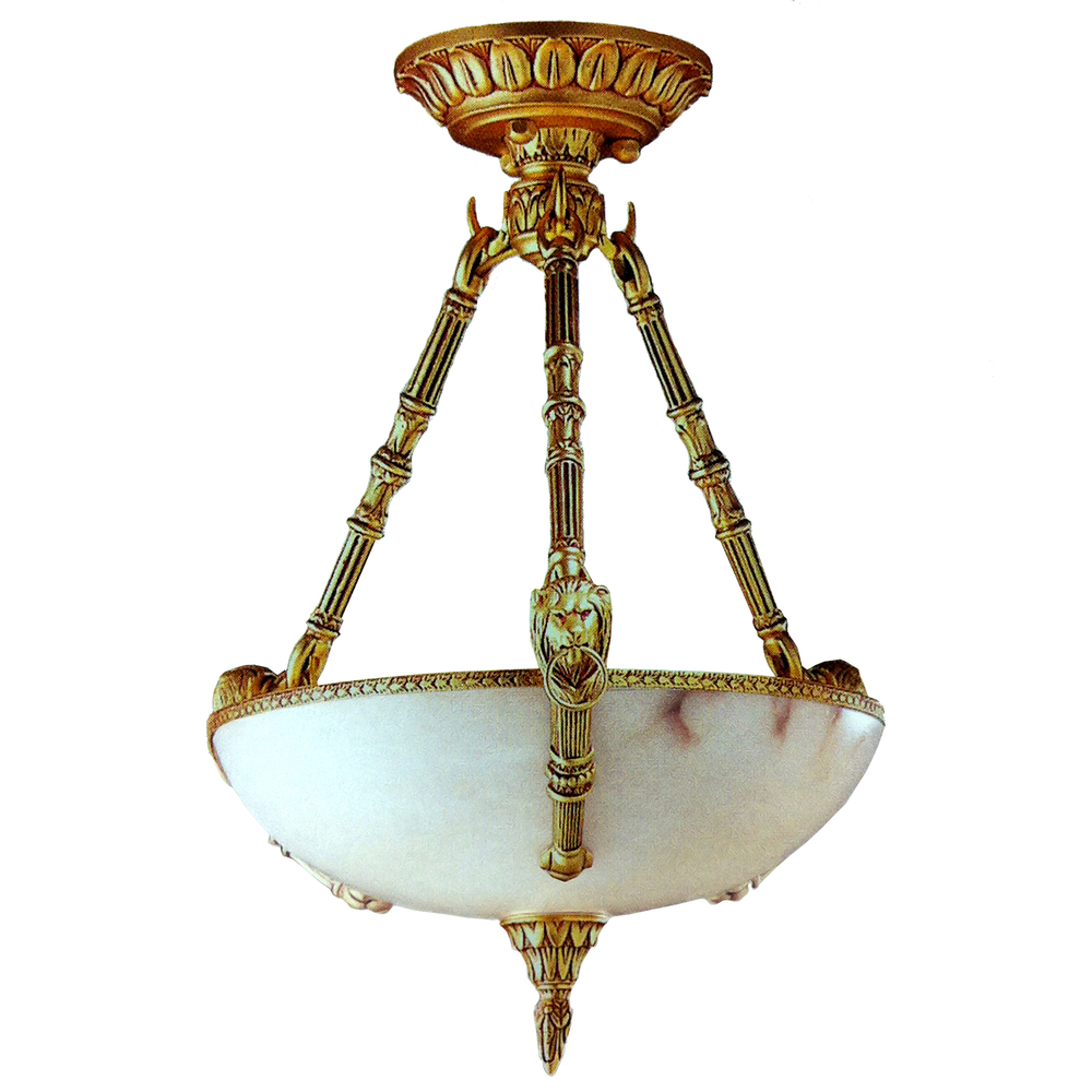 3 Light French Gold Pendant