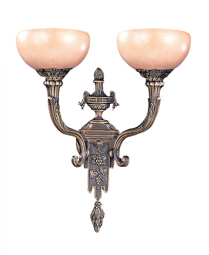 Crystorama Natural Alabaster 2 Light Bronze Sconce