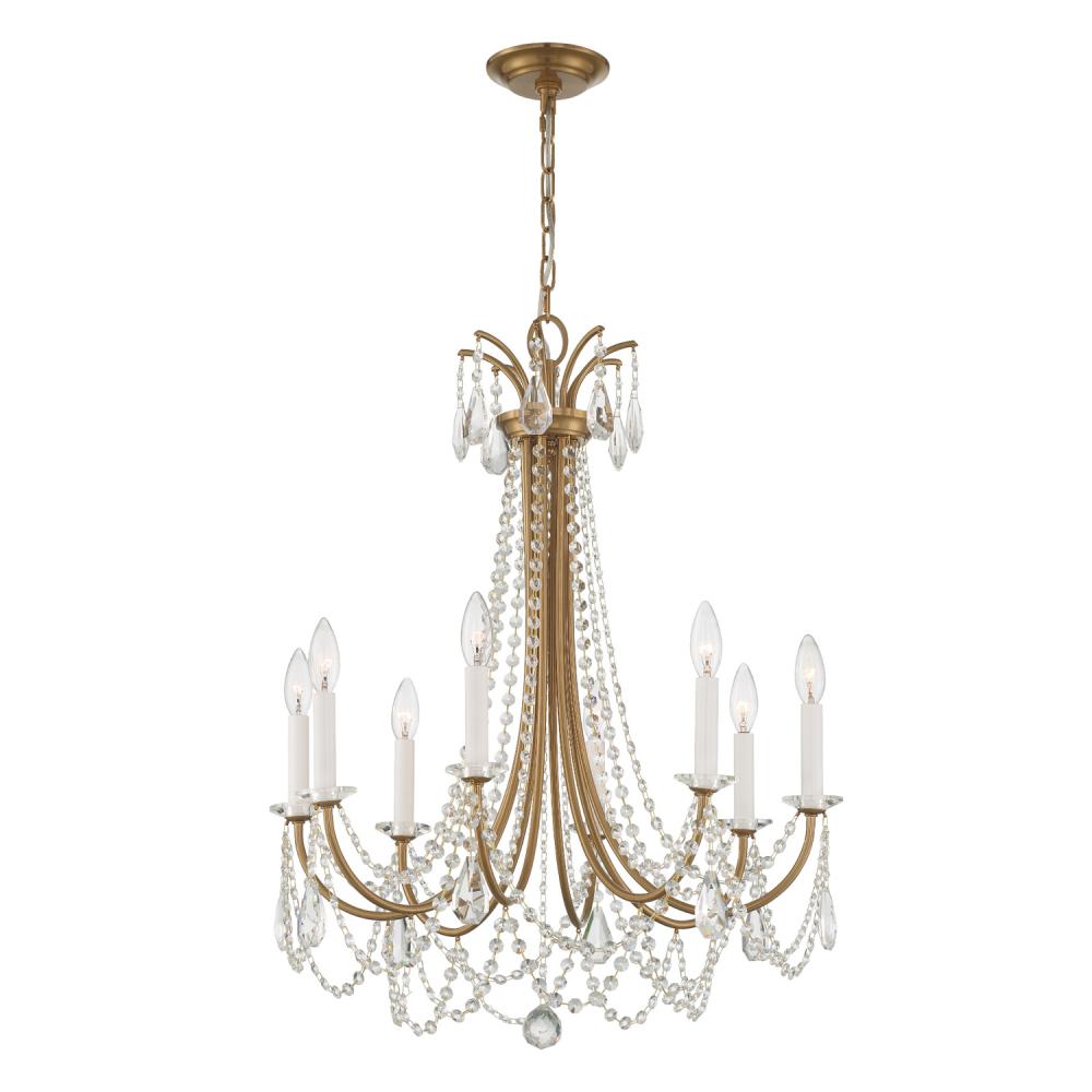 Karrington 8 Light Aged Brass Chandelier