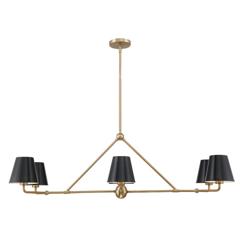 Xavier 6 Light Vibrant Gold Chandelier