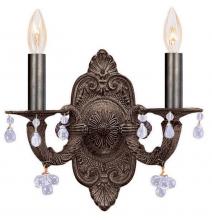 Crystorama 5200-VB-CLEAR - Paris Market 2 Light Clear Crystal Bronze Sconce