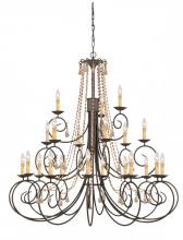 Crystorama 5219-DR-GT-MWP - Crystorama Soho 21 Light Golden Teak Crystal Chandelier