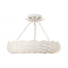 Crystorama 535-MT_CEILING - Broche 18'' LED Matte White Semi Flush Mount