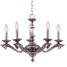 Crystorama 585-PW - Crystorama 5 Light Pewter Chandelier