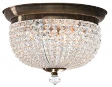 Crystorama 6743-AB - Newbury 3 Light Brass Flush Mount