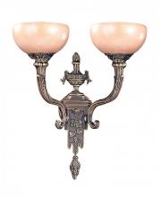 Crystorama 952-BZ - Crystorama Natural Alabaster 2 Light Bronze Sconce