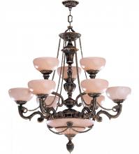 Crystorama 968-BZ - Natural Alabaster 12 Light Bronze Chandelier