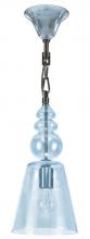 Crystorama 9841-CH-IB - Harper 1 Light Ice Blue Glass Chrome Pendant II