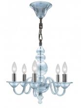 Crystorama 9845-CH-IB - Crystorama Harper 5 Light Ice Blue Glass Chrome Mini Chandelier