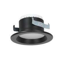Designers Fountain EVL4733CBK30 - 4 in. 3000K Integrated LED Black, Soft White Recessed CEC-T20 Baffle Trim