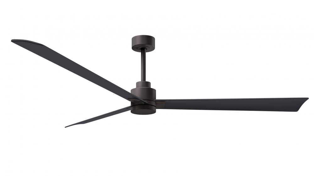 Alessandra 3-blade transitional ceiling fan in textured bronze finish with matte black blades. Opt