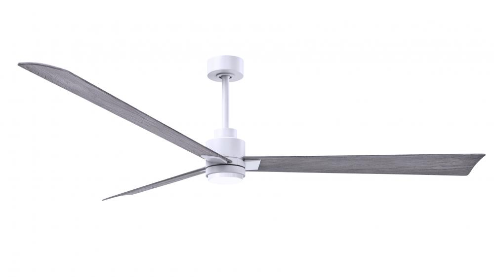 Alessandra 3-blade transitional ceiling fan in matte white finish with Barn Wood blades. Optimized